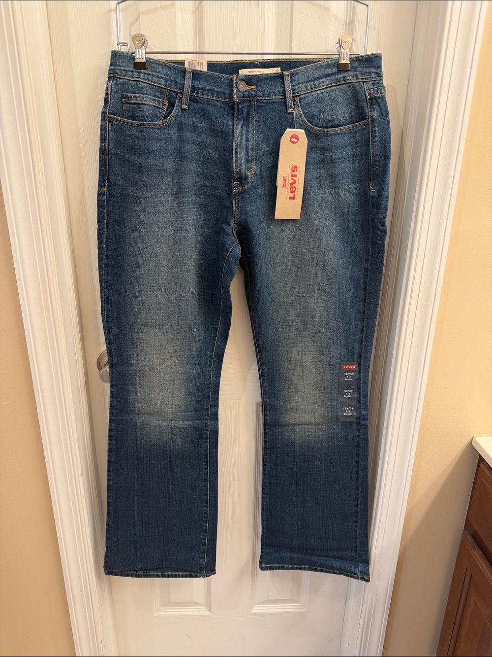 Levi's Women's Dark Blue Bootcut Jeans with Faded Whiskering